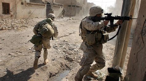 US Marines conducting urban warfare training