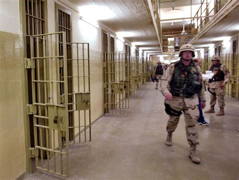 A photo of a US military prison warden