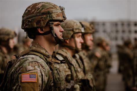 US military troops providing security at a public event