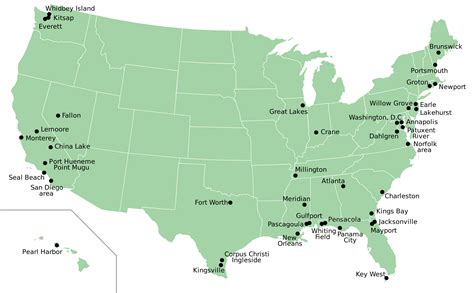 Map of US Naval Bases