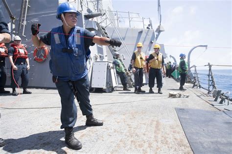 US Navy Boatswain's Mate at sea