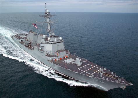 US Navy Destroyer with Helicopter