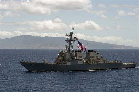 US Navy Destroyer with Submarine