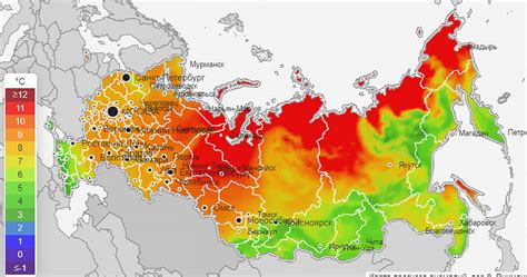 Map showing the climate between the US and Russia