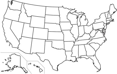 Blank US States Map with Borders