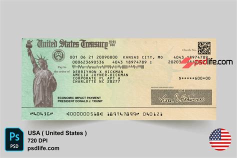 U.S. Treasury Check Template Design