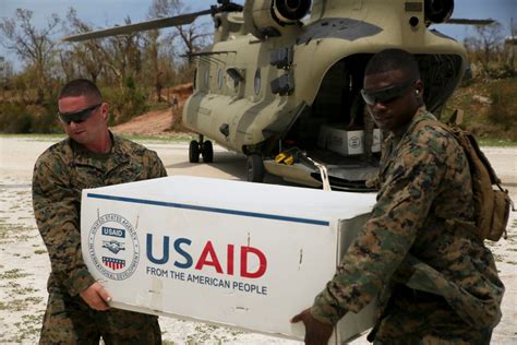 US troops providing humanitarian assistance in a foreign country