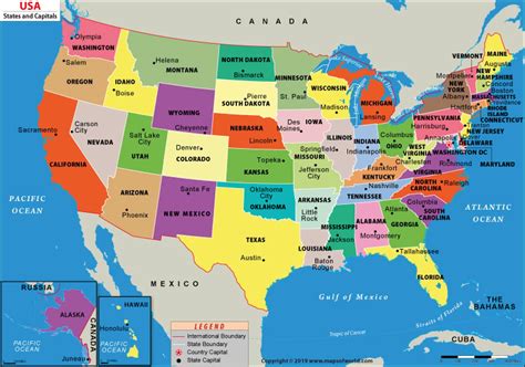 USA Map with Capitals and States