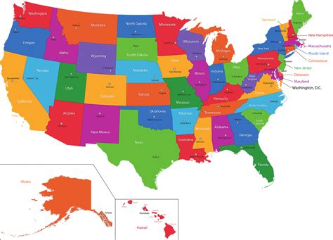 USA State Capitals Map