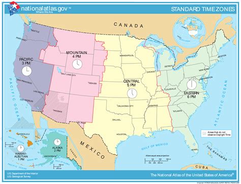 USA Time Zone Map