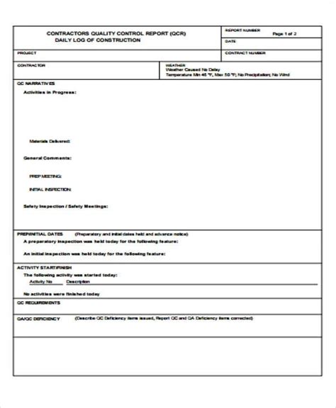 USACE Quality Control Plan Template WORD