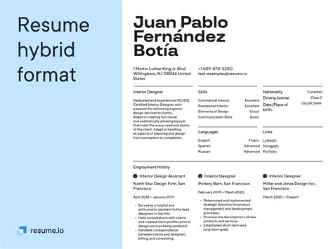 Using a functional or hybrid resume format