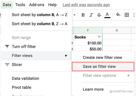 Using filter view to find cells with values in Google Spreadsheets