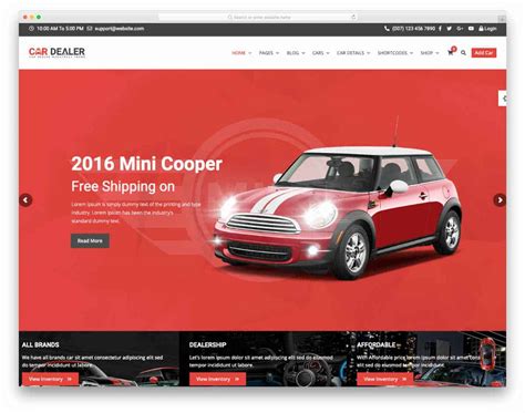 Used car dealer website template design ideas