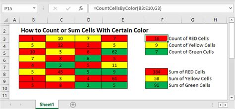 User-defined Function for Counting Colored Cells