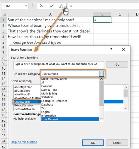 User-defined functions Excel