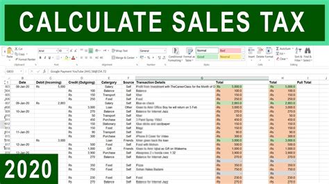 Using a spreadsheet to calculate sales tax