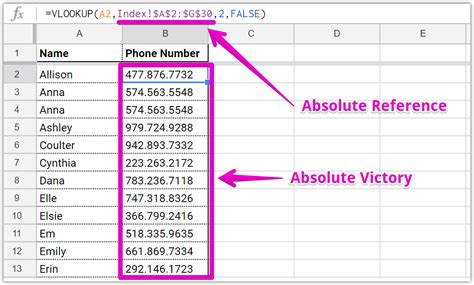 Using Absolute References in Google Sheets