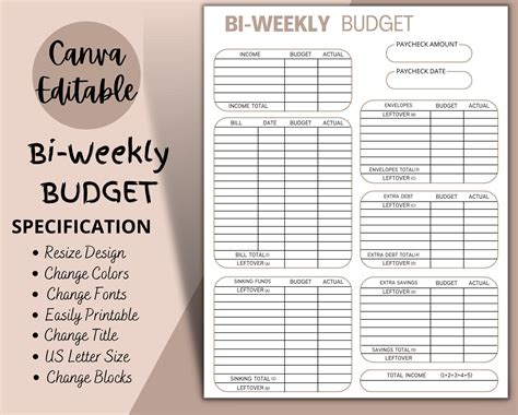 Steps to Use Bi-Weekly Budget Template