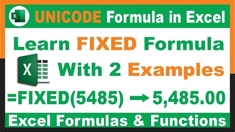 Using the FIXED function in Excel