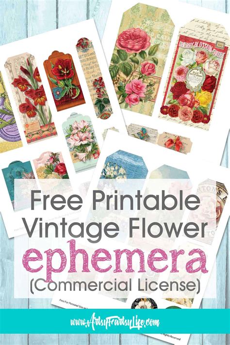 Using Free Ephemera Printables in Your Craft Projects