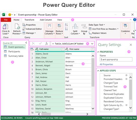 Using the Power Query Editor