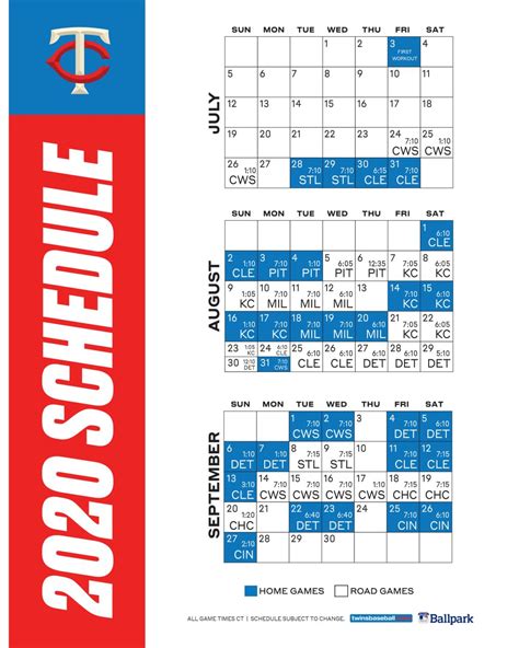 Using a Twins Schedule Printable Template