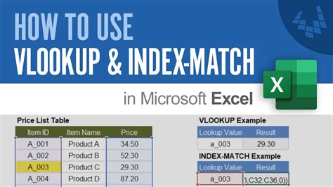 Using VLOOKUP and INDEX/MATCH in Excel