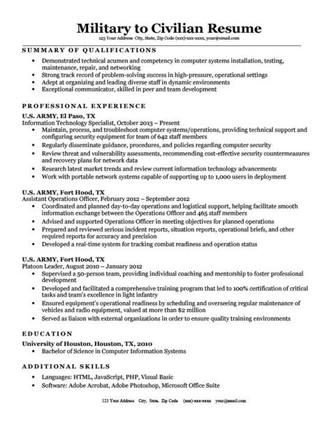 USMC Career Transition Resume