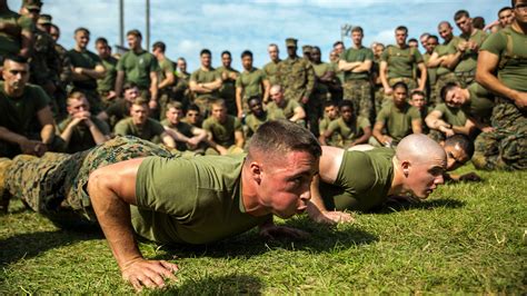 Marine Corps Recruits Doing Pull-ups