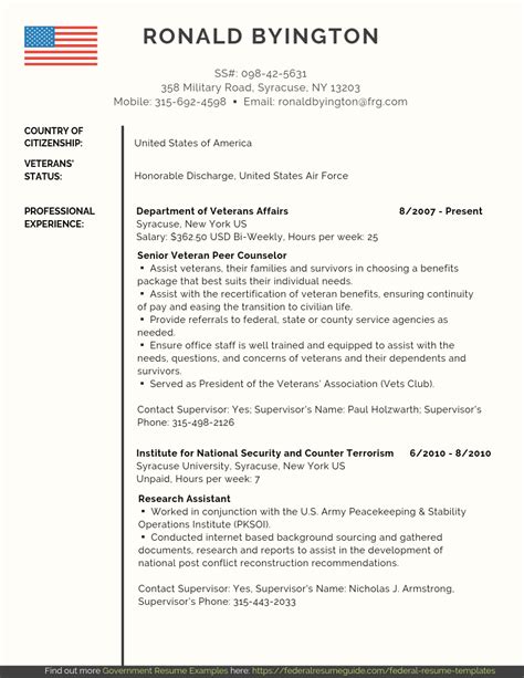 USMC Veteran Resume Templates