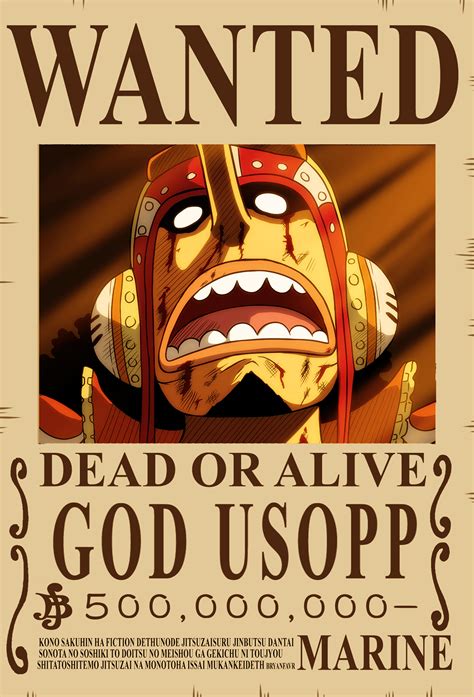 A One Piece bounty poster featuring Usopp