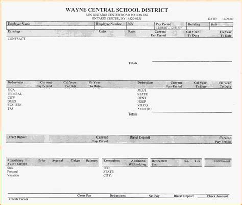 USPS check stub template design