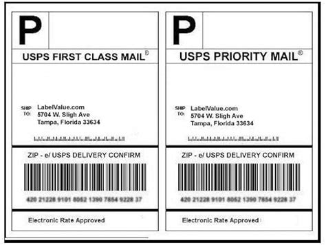 USPS Library Shipping Label Template