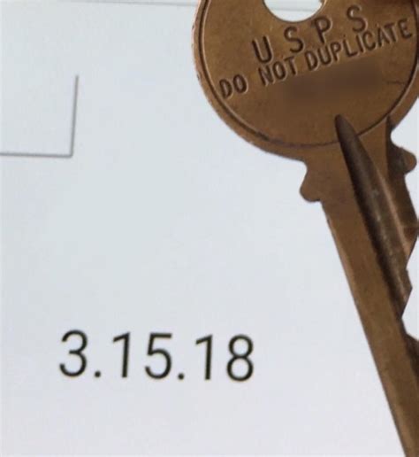 USPS Master Key Template Image 3