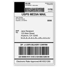 USPS Media Shipping Label Template