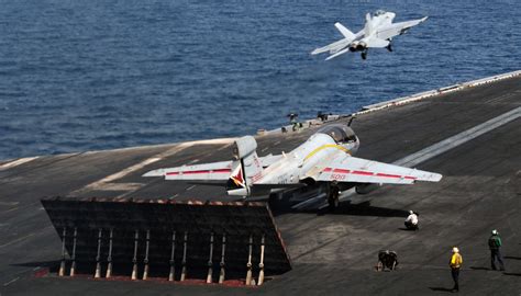 Flight deck operations on the USS George H.W. Bush