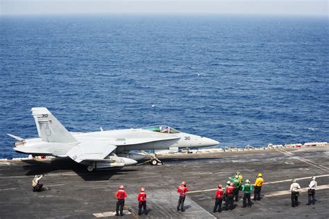 Flight deck operations on the USS George H.W. Bush