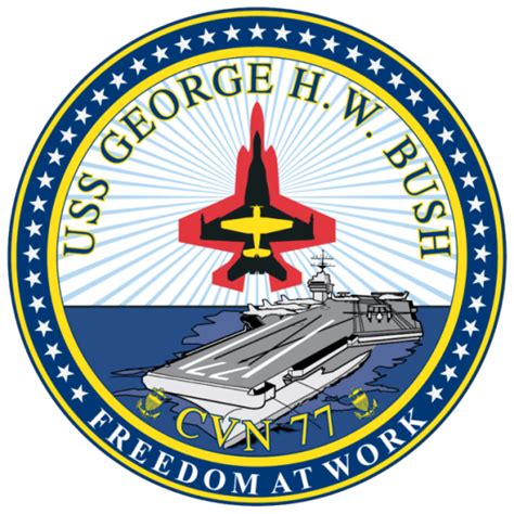 Ship crests on the USS George H.W. Bush