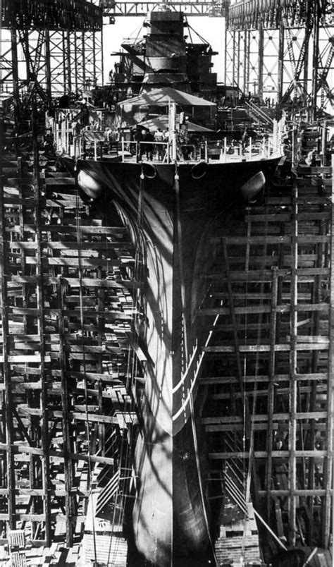 USS Indiana (BB-58) Under Construction