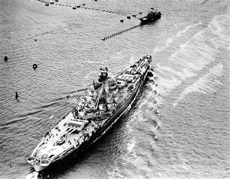 USS Massachusetts (BB-59) at Anchor