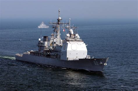 USS Normandy participating in exercise