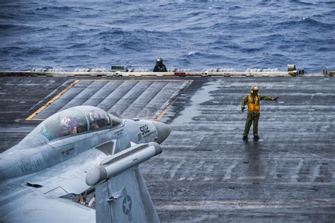 F/A-18 fighter jets on the USS Ronald Reagan