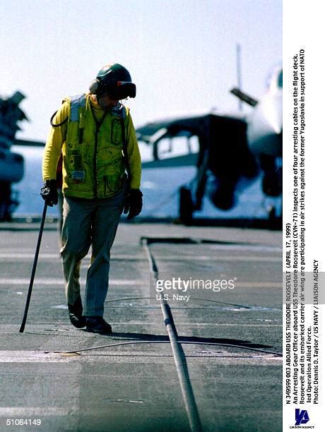 Arresting gear on USS Theodore Roosevelt