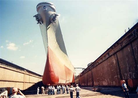 USS Wisconsin (BB-64) in Dry Dock