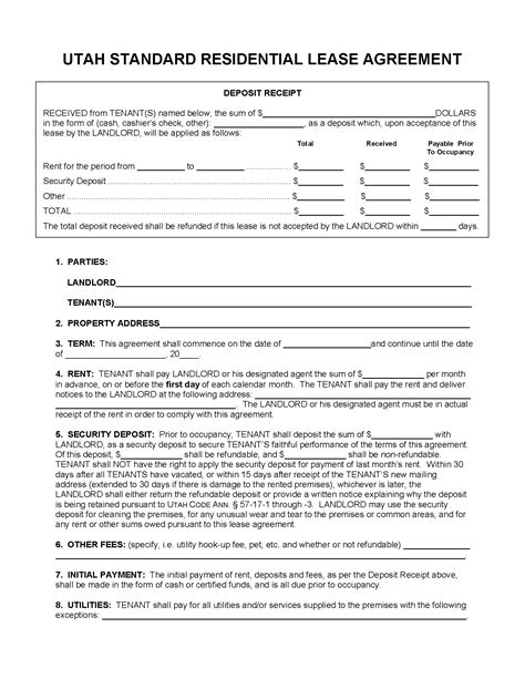 Utah Lease Agreement Template 5