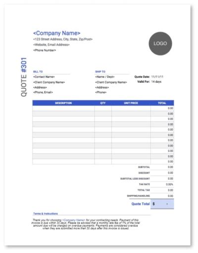 Utility bill template with late payment fees