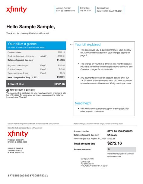 Utility bill template with payment stub