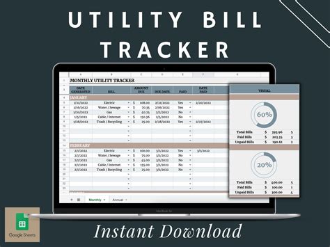 Utility bill tracking spreadsheet