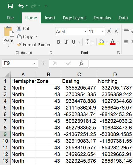 UTM coordinate conversion formula